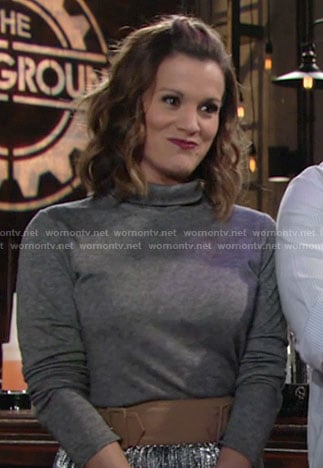 Chelsea’s grey turtleneck with black back on The Young and the Restless