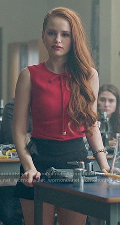 Cheryl's red tie neck top on Riverdale