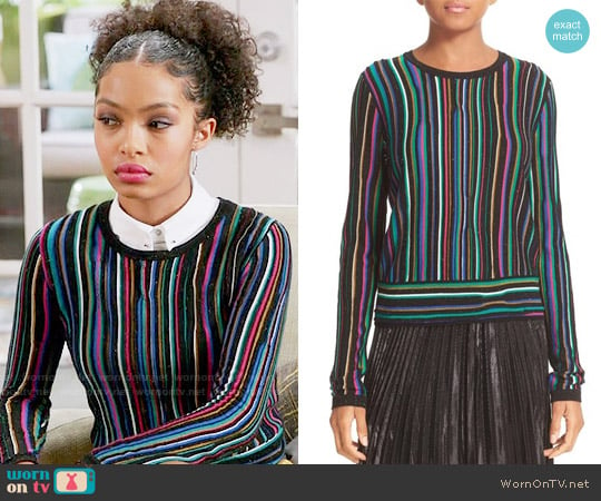 Diane von Furstenberg Arisha Sweater worn by Zoey Johnson (Yara Shahidi) on Black-ish