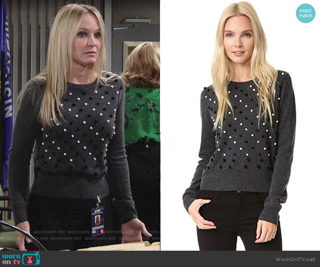 WornOnTV: Sharon’s grey pom pom sweater on the Young and the Restless ...