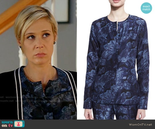 Elizabeth and James Davidson Floral Silk Blouse worn by Bonnie Winterbottom (Liza Weil) on How to Get Away with Murder