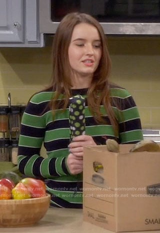 Eve's green striped sweater on Last Man Standing