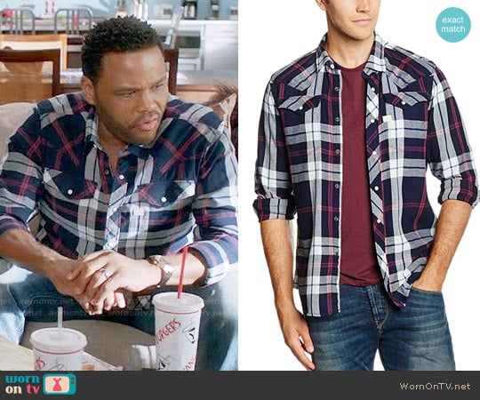 G Star Raw Tacoma Shirt in Indigo Dk Baron worn by Andre Johnson (Anthony Anderson) on Black-ish