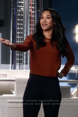 Iris's brown blouse on The Flash