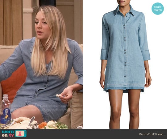 J Brand Bacall Chambray Shirtdress worn by Penny Hofstadter (Kaley Cuoco) on The Big Bang Theory