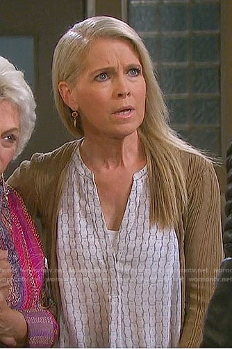 Jennifer’s grey owl print top on Days of our Lives