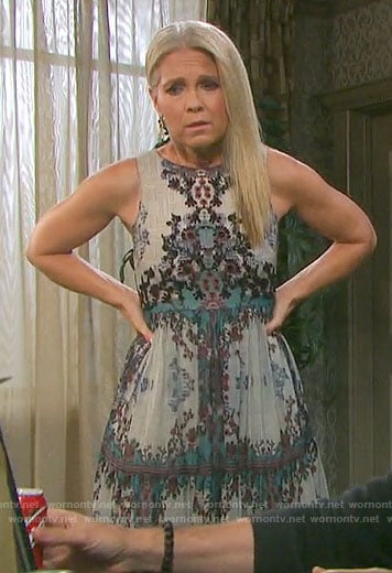 Jennifer’s printed maxi dress on Days of our Lives