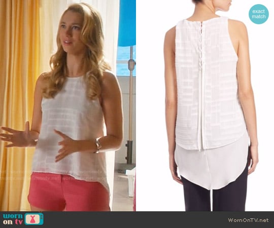 Jonathan Simkhai Lace-Up Texture Tank Top worn by Petra Solano (Yael Grobglas) on Jane the Virgin