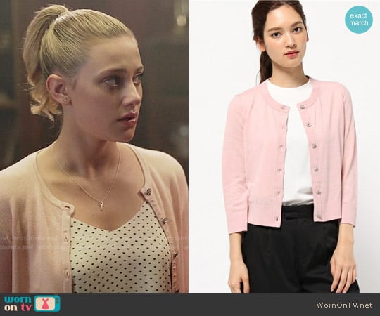 Kate Spade Jewel Button Cardigan worn by Betty Cooper (Lili Reinhart) on Riverdale