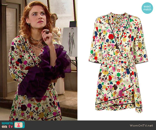 Kenzo Tanami Flower Dress worn by Sally Spectra (Courtney Hope) on The Bold and the Beautiful