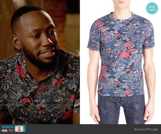 Kenzo Tiger Print T-shirt worn by Winston Bishop (Lamorne Morris) on New Girl