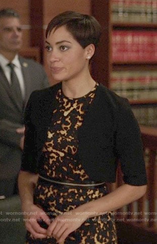 Lucca’s yellow dotted print dress on The Good Fight