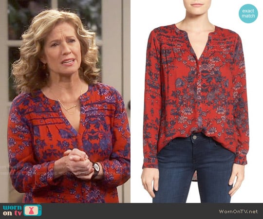 Lucky Brand Vintage Print Top worn by Vanessa Baxter (Nancy Travis) on Last Man Standing