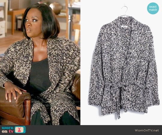 Madewell Marled Tie Cardigan worn by Annalise Keating (Viola Davis) on How to Get Away with Murder