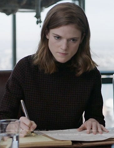 Maia's brown houndstooth top on The Good Fight