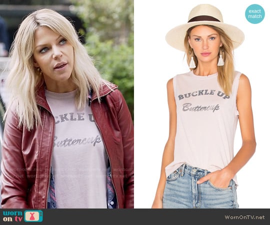 MATE the Label Buckle Up Buttercup Tank worn by Mackenzie Murphy (Kaitlin Olson) on The Mick