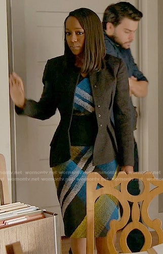 Michaela’s plaid dress on How to Get Away with Murder