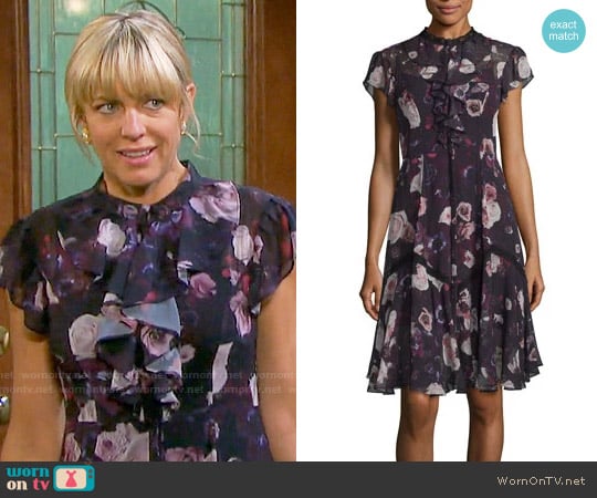 Needle & Thread Victorian Cap-Sleeve Ruffle Dress worn by Nicole Walker (Arianne Zucker) on Days of our Lives