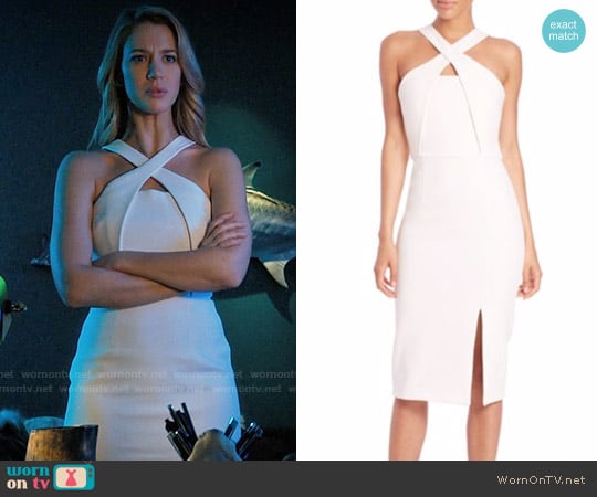 Nicholas Bonded Crepe Cross-Over Dress worn by Petra Solano (Yael Grobglas) on Jane the Virgin