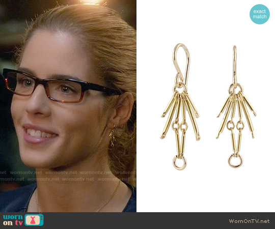Peggy Li Spark Earrings worn by Felicity Smoak (Emily Bett Rickards) on Arrow