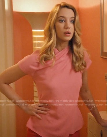 Petra's pink wrap top on Jane the Virgin