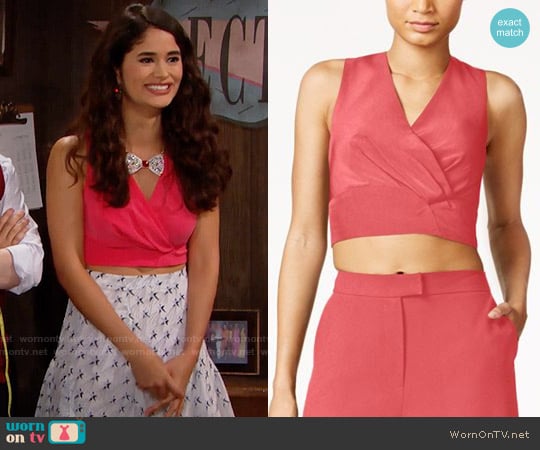 RACHEL Rachel Roy Zip-Back Crop Top in Flamingo worn by Darlita (Danube Hermosillo) on The Bold and the Beautiful