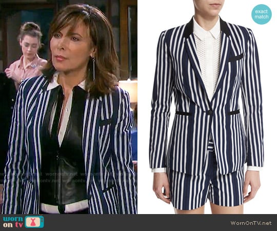 Rag & Bone Windsor Striped Blazer worn by Kate Roberts (Lauren Koslow) on Days of our Lives