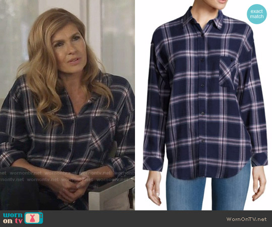 Rails Jackson Shirt in Navy / White worn by Rayna Jaymes (Connie Britton) on Nashville