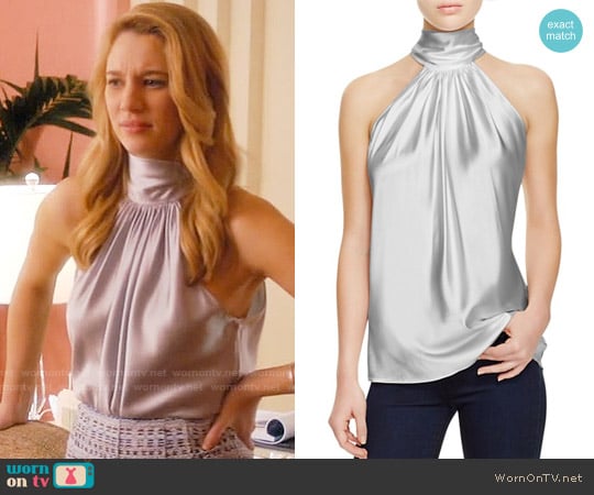 Ramy Brook Paige Top in Silver worn by Petra Solano (Yael Grobglas) on Jane the Virgin