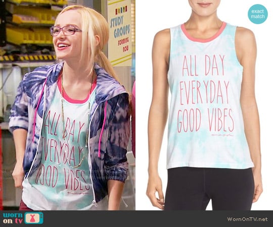 Spiritual Gangster 'Good Vibes All Day' Muscle Tee worn by Maddie Rooney (Dove Cameron) on Liv and Maddie