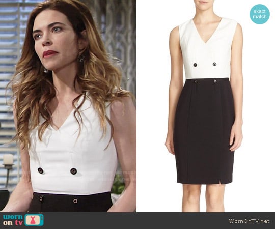 Ted Baker 'Leotaad' Double Breasted Tuxedo Dress worn by Victoria Newman (Amelia Heinle) on The Young and the Restless