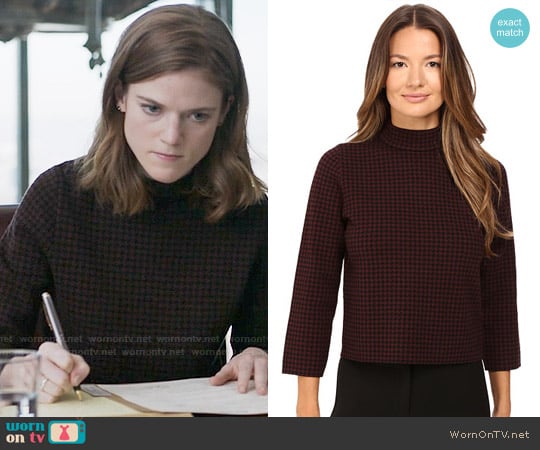 Theory Harmona JH Evian Houndstooth Sweater worn by Maia Rindell (Rose Leslie) on The Good Fight