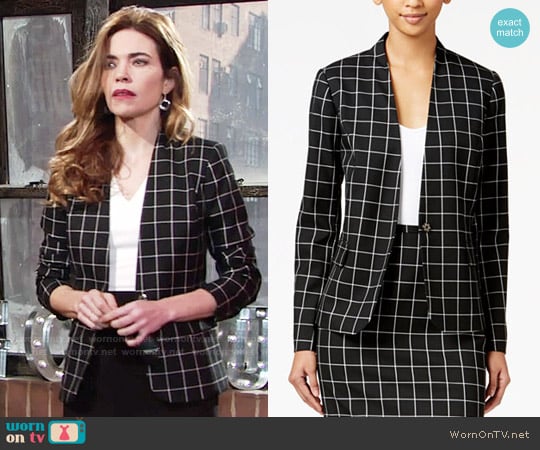 Tommy Hilfiger Windowpane Jacket worn by Victoria Newman (Amelia Heinle) on The Young and the Restless