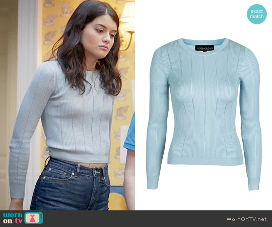 Topshop Pointelle Stitch Crop Top worn by Sabrina Pemberton (Sofia Black D'Elia) on The Mick