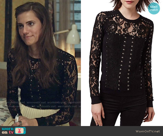 Topshop Studded Lace Top worn by Marnie Michaels (Allison Williams) on Girls