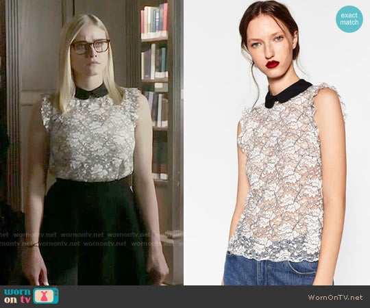 Zara Lace Top worn by Alice Quinn (Olivia Taylor Dudley) on The Magicians