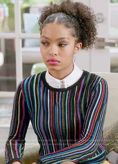 Zoey's multi colored stripe sweater on Black-ish