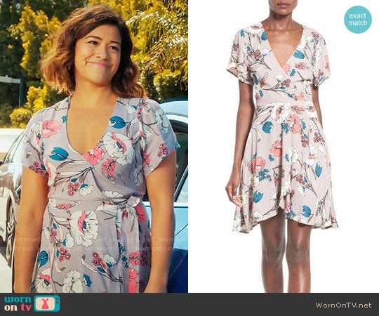 ASTR Floral Print Wrap Dress worn by Jane Villanueva (Gina Rodriguez) on Jane the Virgin