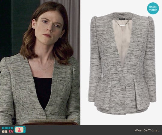 Alexander McQueen Fold Peplum Jacket worn by Maia Rindell (Rose Leslie) on The Good Fight