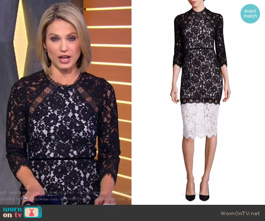 Whitney Lace Colorblock Dress by Alexis worn by Amy Robach on Good Morning America