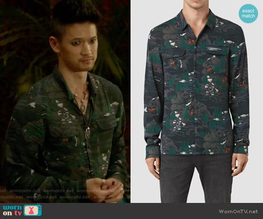 Redfern shirt by All Saints worn by Magnus Bane (Harry Shum Jr.) on Shadowhunters