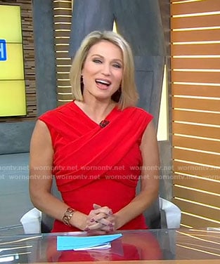 Amy’s red cross neck dress on Good Morning America