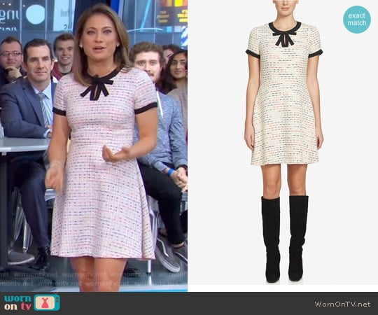 Chloe Tweed A-Line Dress by Cece worn by Ginger Zee on Good Morning America