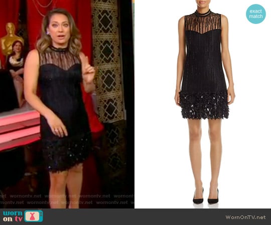 Mirage Feathered Dress by Elie Tahari worn by Ginger Zee on Good Morning America