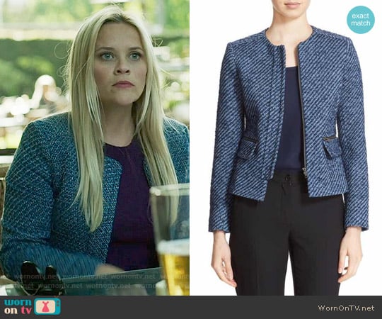 Helene Berman Zip Front Tweed Jacket worn by Madeline Martha Mackenzie (Reese Witherspoon) on Big Little Lies