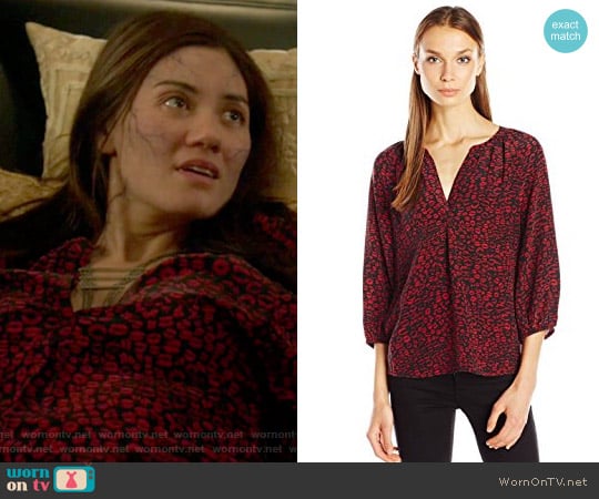 Addie B Lip Leopard Print Blouse by Joie worn by Dorothea Rollins (Vanessa Matsui) on Shadowhunters