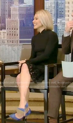 Kelly’s black flare skirt on Live With Kelly