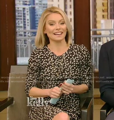 Kelly's black floral dress on Live with Kelly