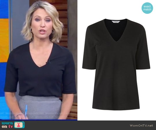 Lorna V Neck Top by L.K. Bennett worn by Amy Robach on Good Morning America