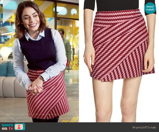 Maje Janeiro Tweed Skirt worn by Emily Locke (Vanessa Hudgens) on Powerless